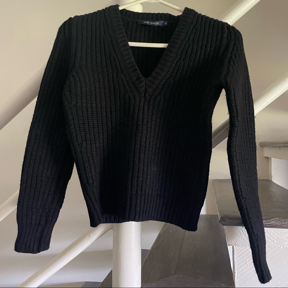 COPY - Sofie D’hoore Black Vneck Wool Knit
